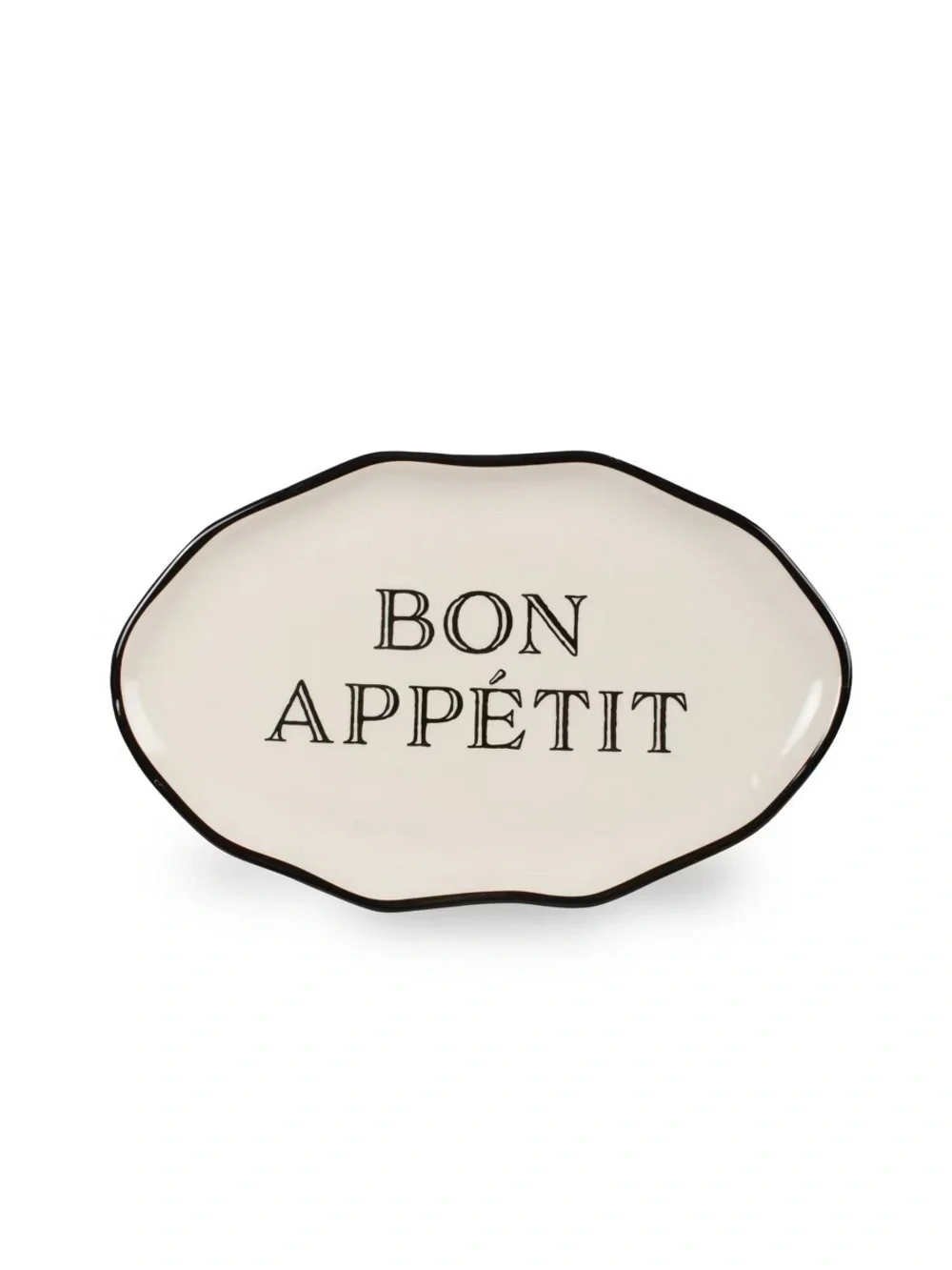 Ceramic Small Oval Serving Tray Platter Bon Appetit - Bullseye's Playground